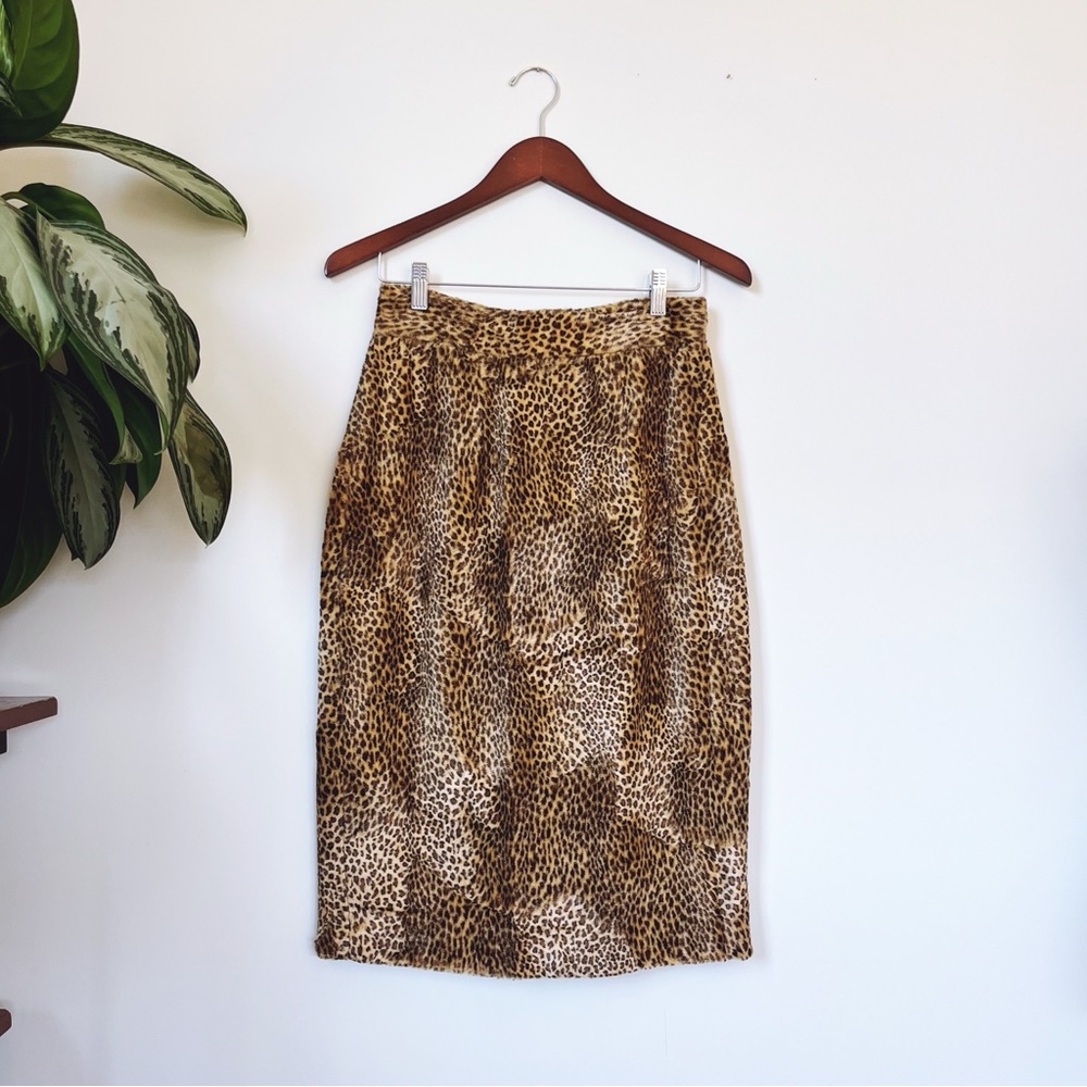 Vintage 90s Nicole Miller Cheetah Print Pencil Skirt